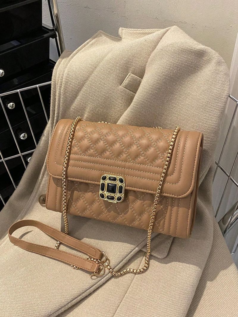 Quilted Square Bag Small Flap