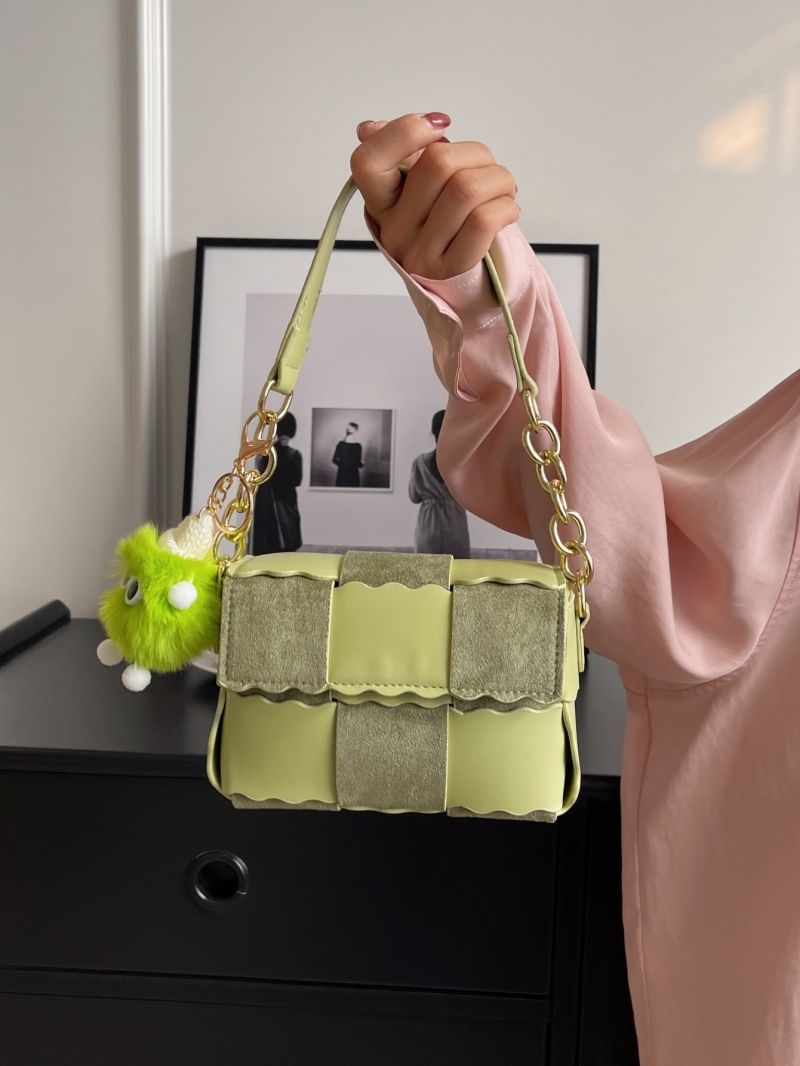 New Mini Contrast Color Square Cartoon Hanger Fashion Women's Shoulder Bag