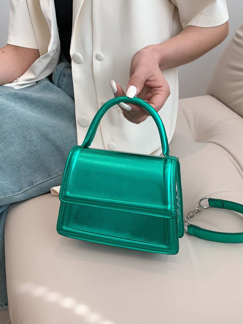 Mini Square Bag Green Fashionable Flap For Daily