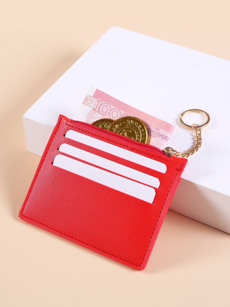 Fashion Zipper Credit Card Cover PU Small Wallet Short Coin Purse