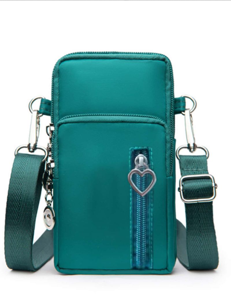 Heart Decor Zip Front Phone Wallet