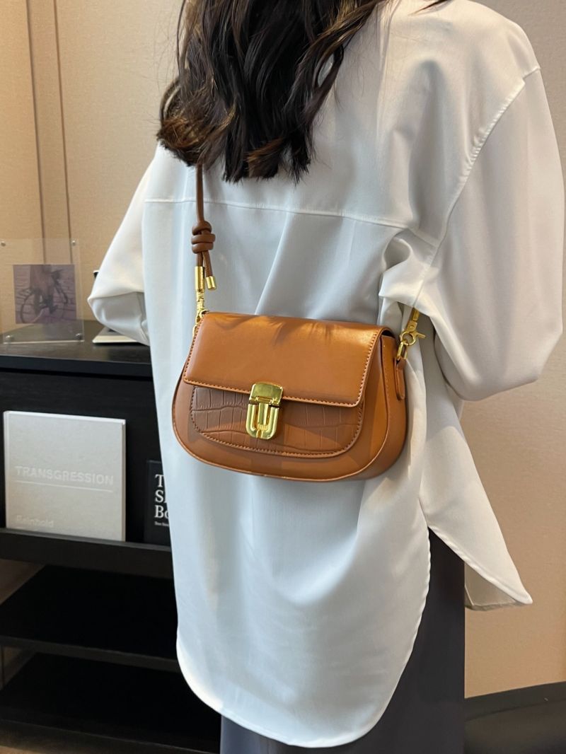 PU Dome Bag Turn-lock Embossed