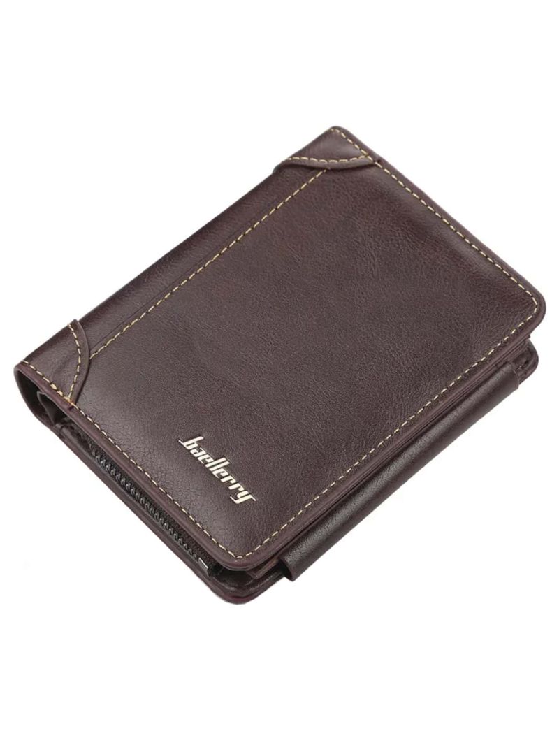 Fashion Men Wallet PU Short Design Zipper Credit Card Holder Purse Wallet