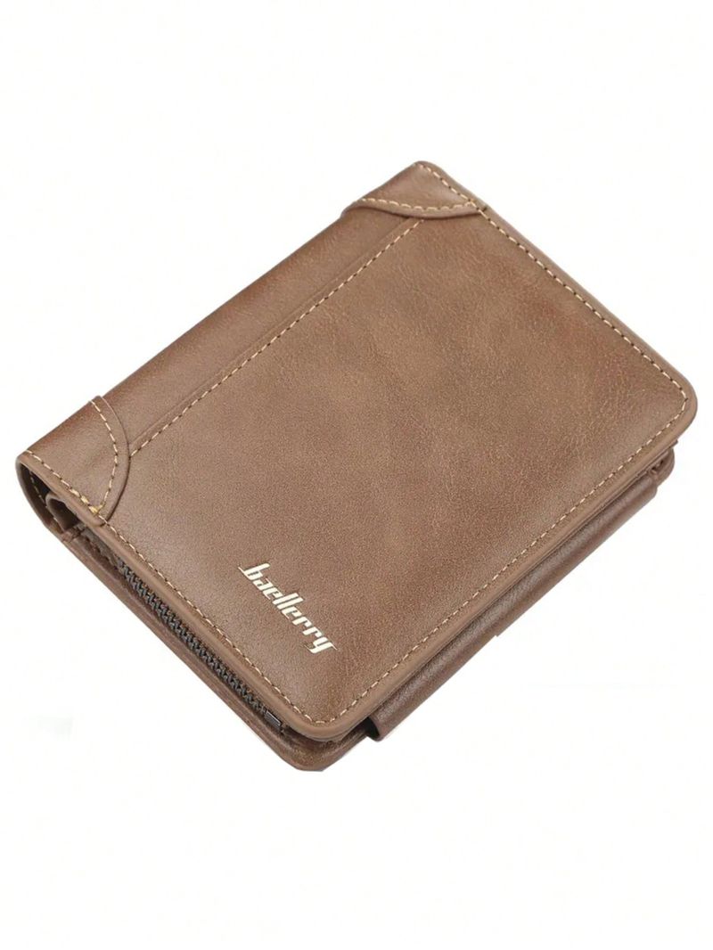 Fashion Men Wallet PU Short Design Zipper Credit Card Holder Purse Wallet