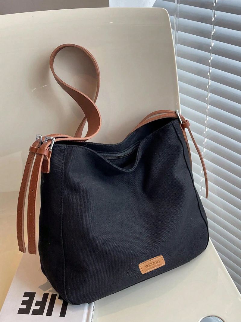 Letter Patch Decor Hobo Bag