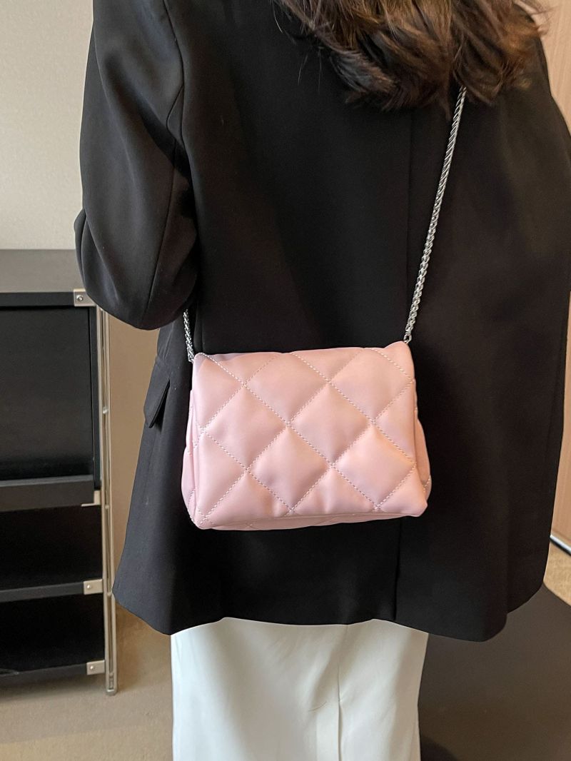 Small Square Bag Quilted Chain Strap