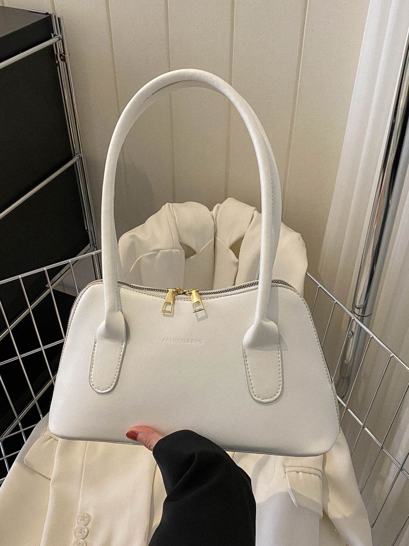 Medium Shoulder Bag Letter Embossed Double Handle