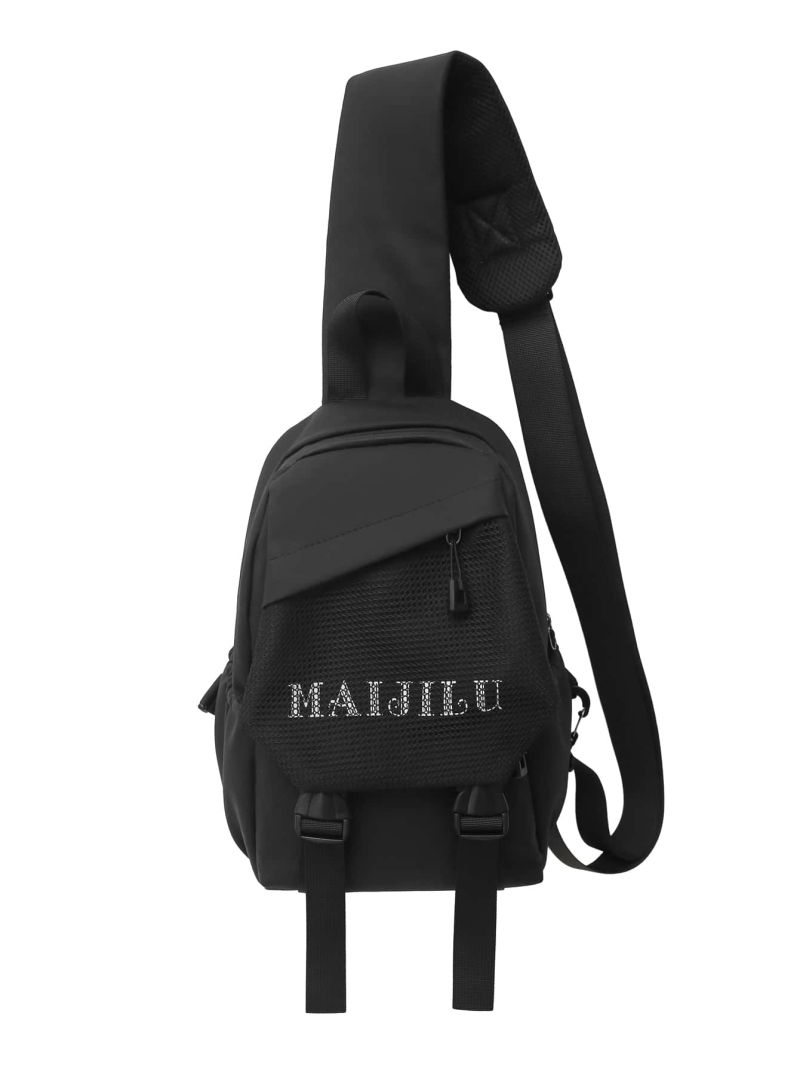 Letter Graphic Sling Bag Mini Zipper