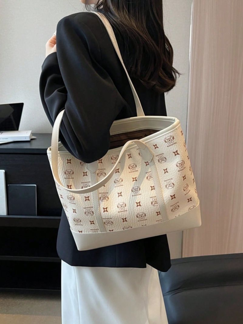 Cartoon Graphic Shoulder Tote Bag Small Double Handle