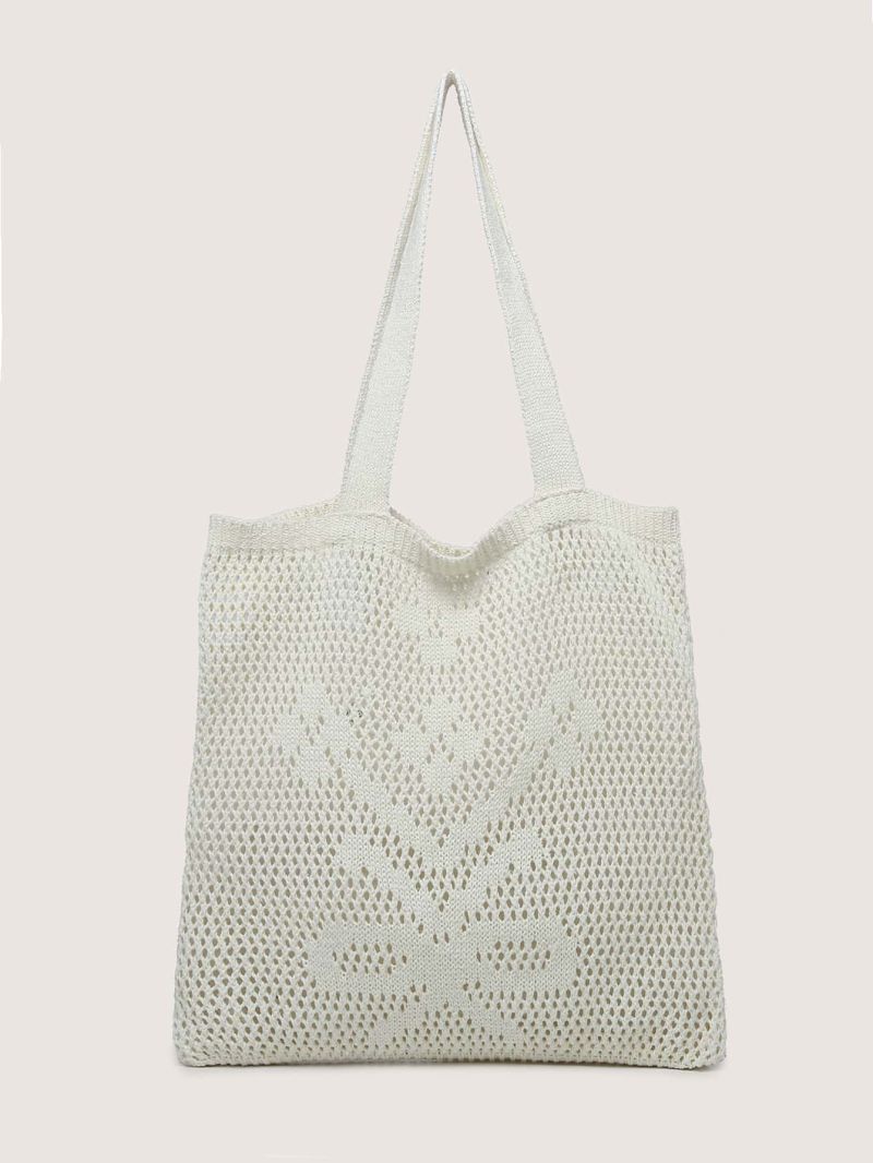 Flower Decor Crochet Bag Small Vacation