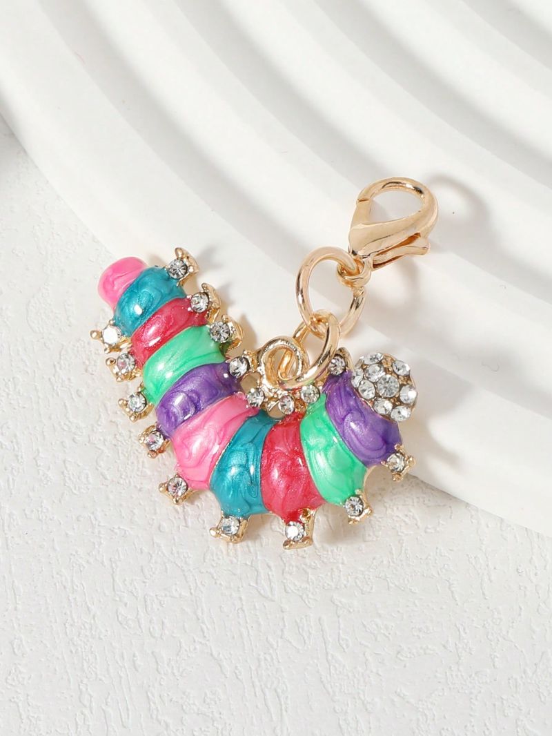 Colorblock Bag Charm Rhinestone Decor