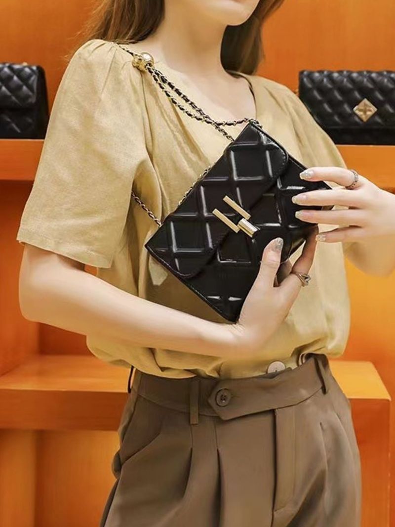 Geometric Pattern Square Bag Mini Flap