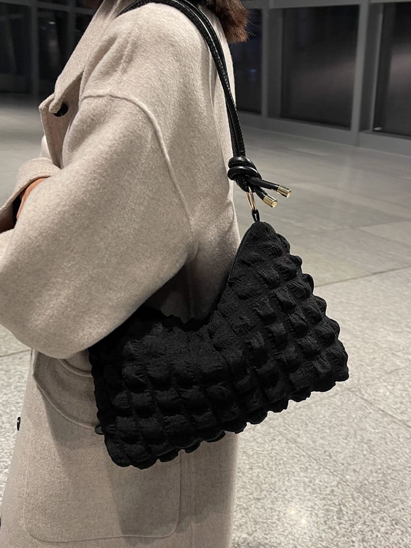 Minimalist Textured Shoulder Bag