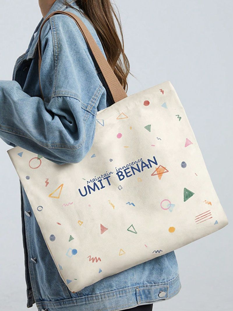 Large Capacity Shopper Bag Letter Pattern