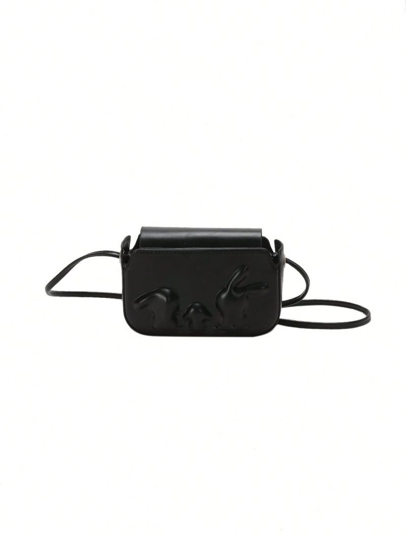 Mini Square Bag Cute Rabbit Embossed Solid Color