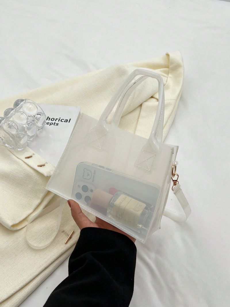PU Square Bag Mini White No-closure