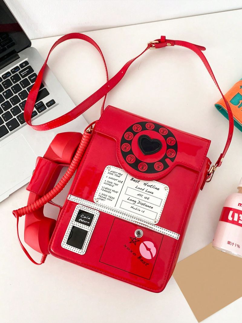 Mini Novelty Bag Telephone Design PU