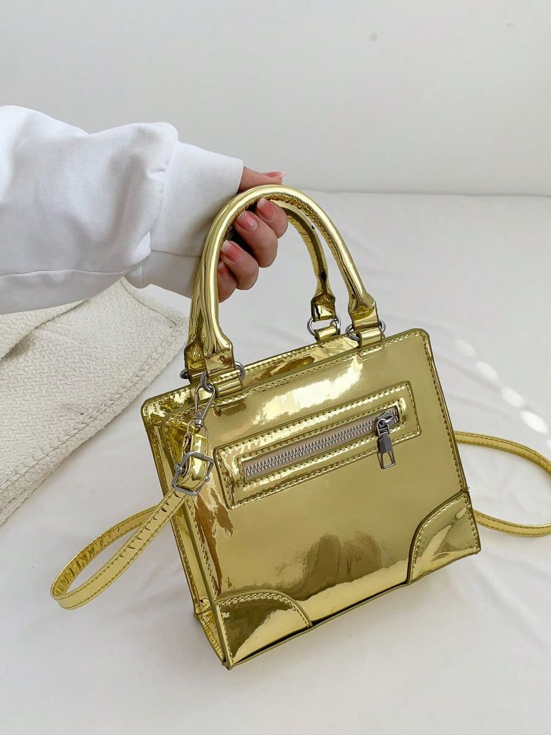 PU Square Bag Mini Gold