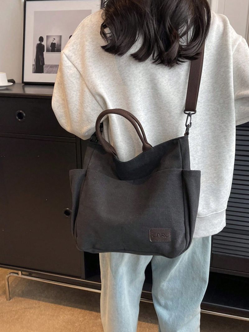 Small Shopper Bag Letter Patch Decor