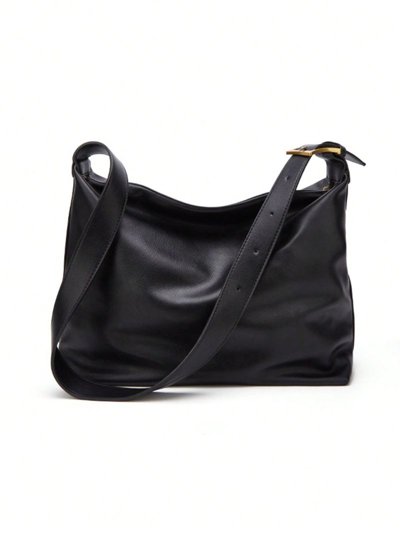 Medium Hobo Bag Black Minimalist For Work