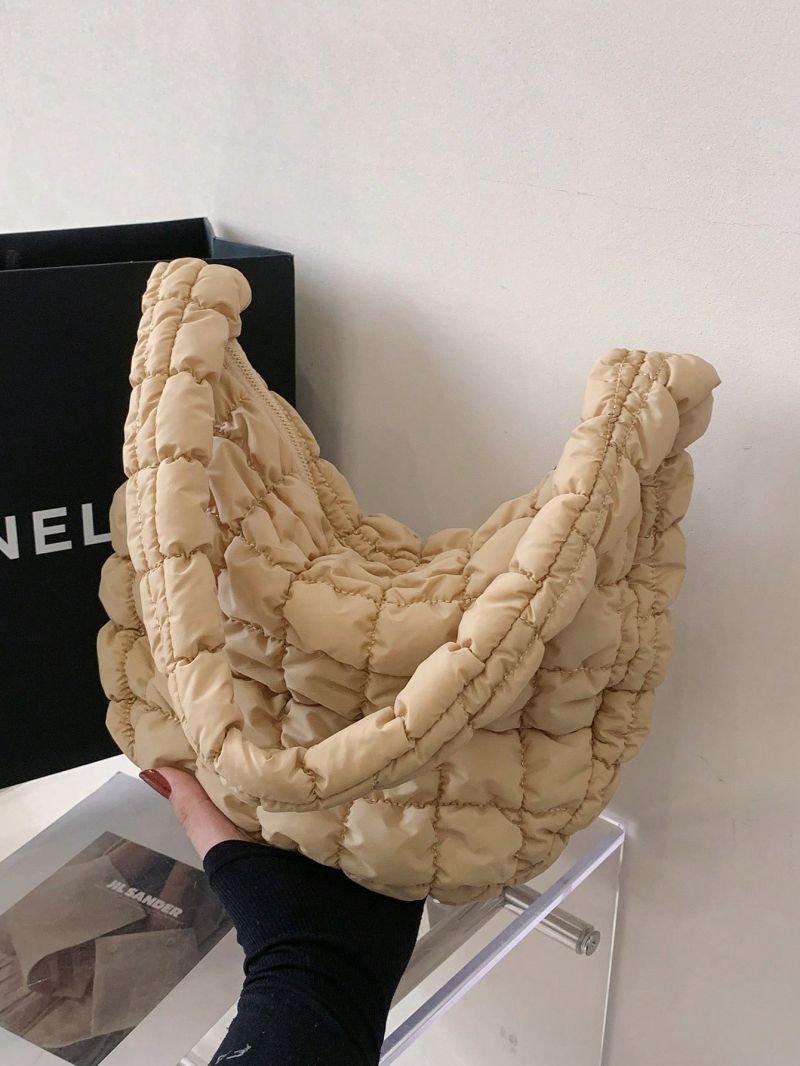 Large Capacity Hobo Bag Solid Color