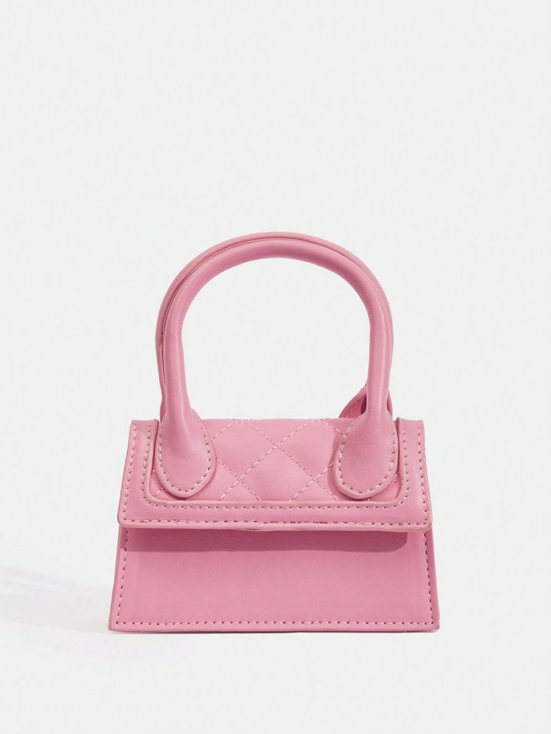 MOD Mini Square Bag Quilted Flap PU Pink