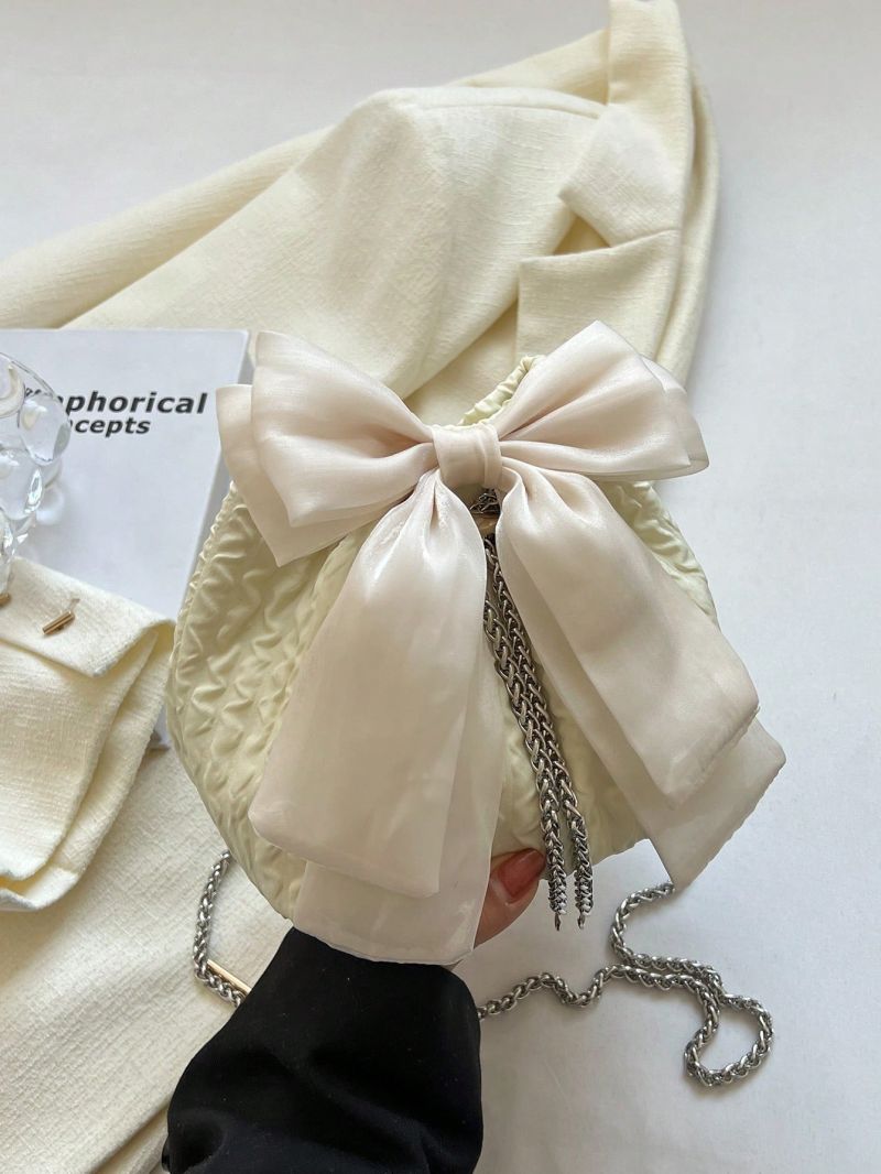 Minimalist Bucket Bag Mini Bow Decor