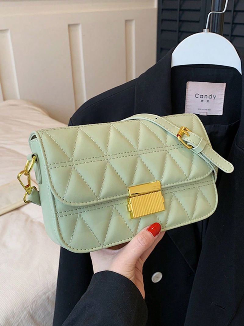 Quilted Square Bag Flap PU