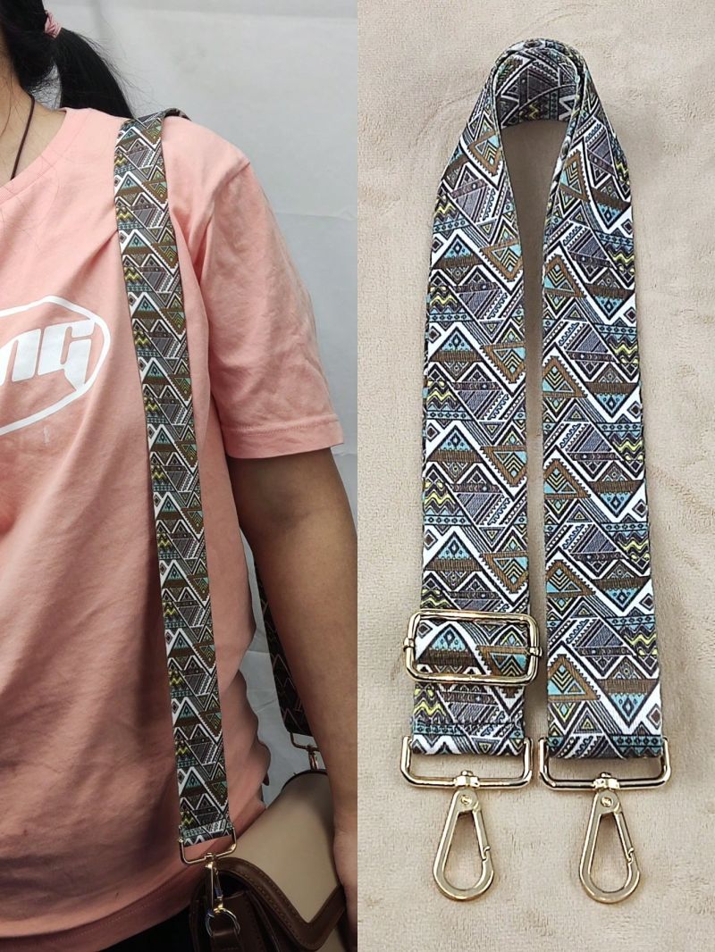 Random Geometric Pattern Bag Strap Adjustable
