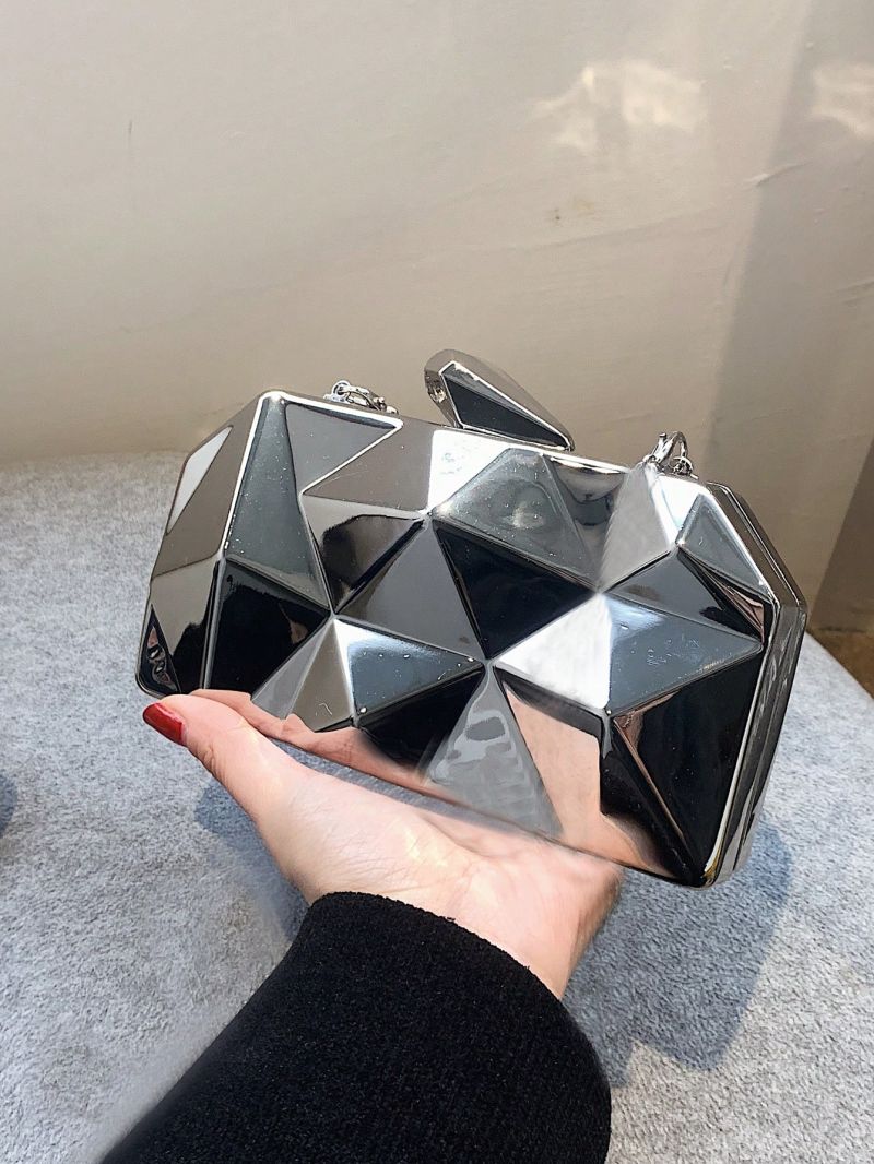 Minimalist Box Bag Mini Clip Top Funky, Clear Bag