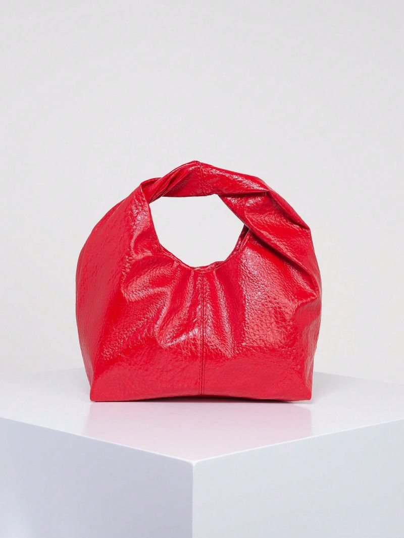 Medium Hobo Bag Red Minimalist Top Handle For Daily