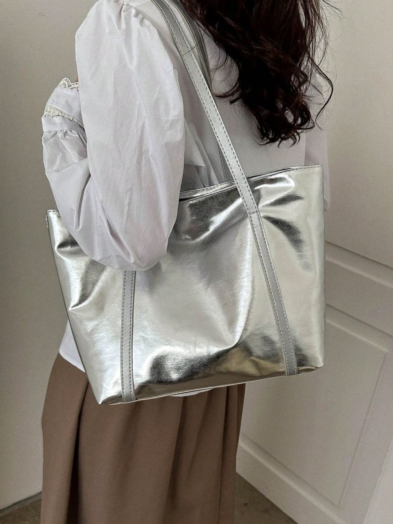 Small Shoulder Tote Bag Metallic Funky