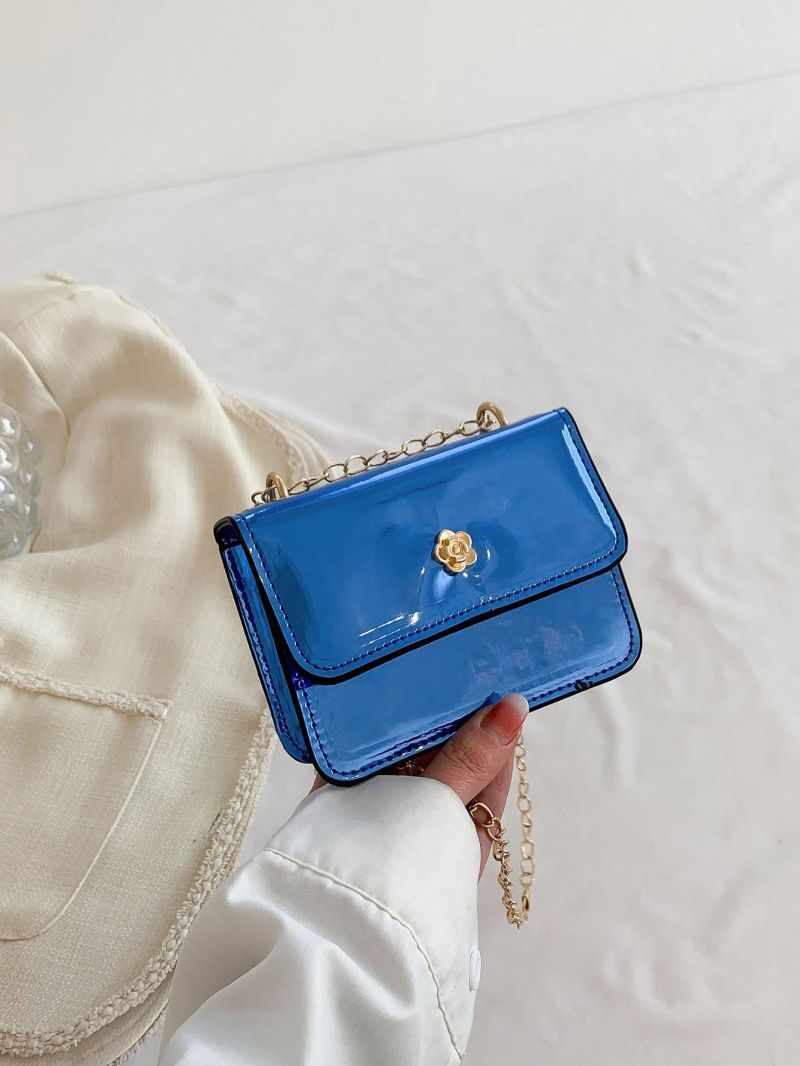 Mini Flap Square Bag Metallic Funky Chain Strap
