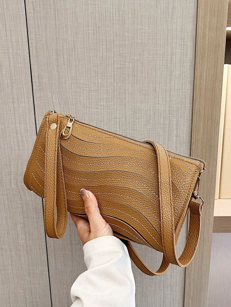Small Square Bag Wavy Adjustable Multi-compartment PU
