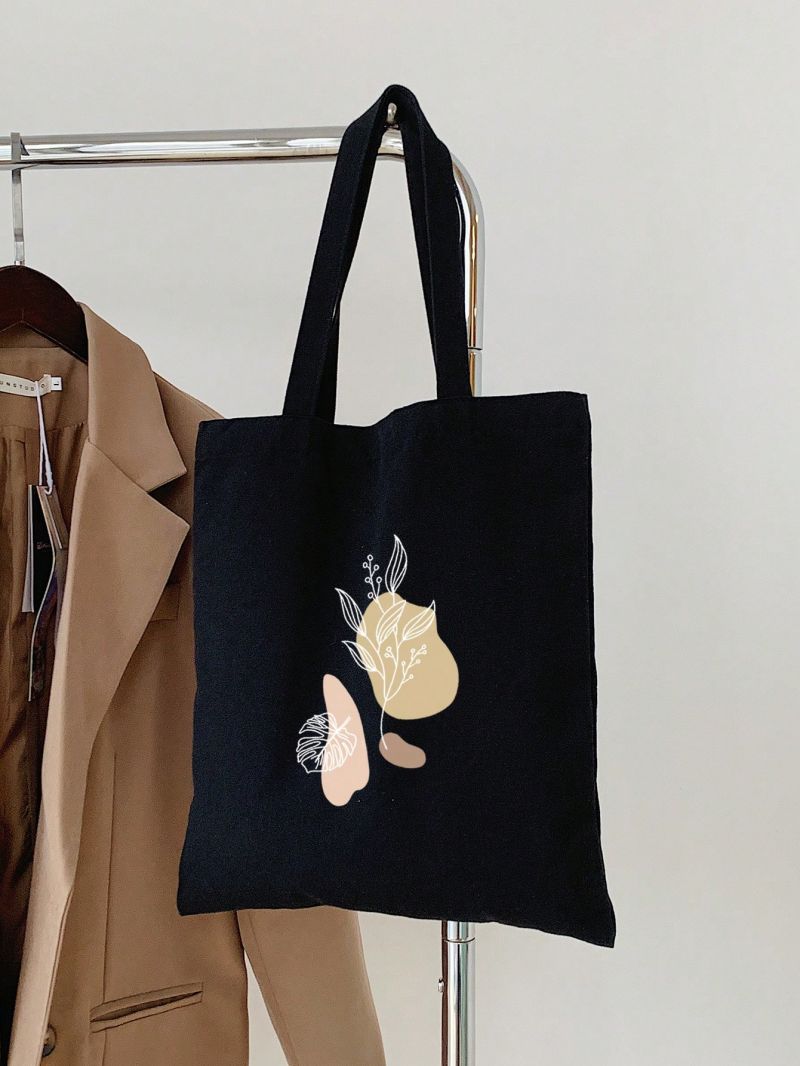 Small Shopper Bag Leaf Graphic Preppy