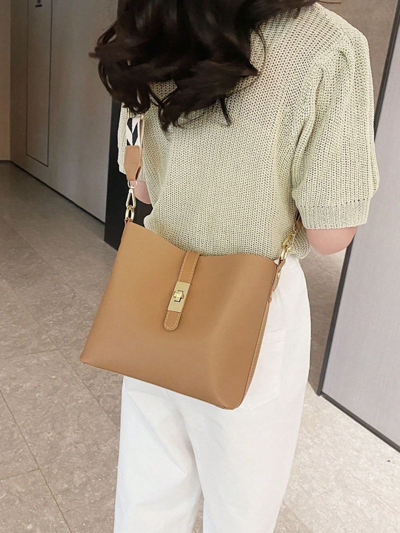 Minimalist Hobo Bag Medium Twist Lock Khaki