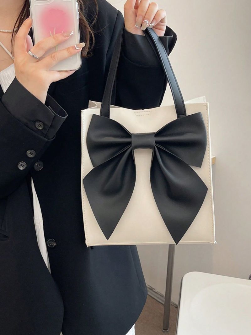 Minimalist Square Bag Bow Decor Small