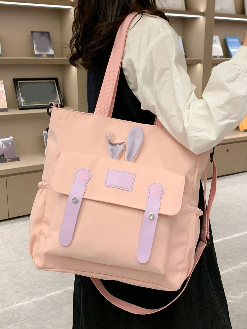 Colorblock Shoulder Tote Bag Medium Double Handle