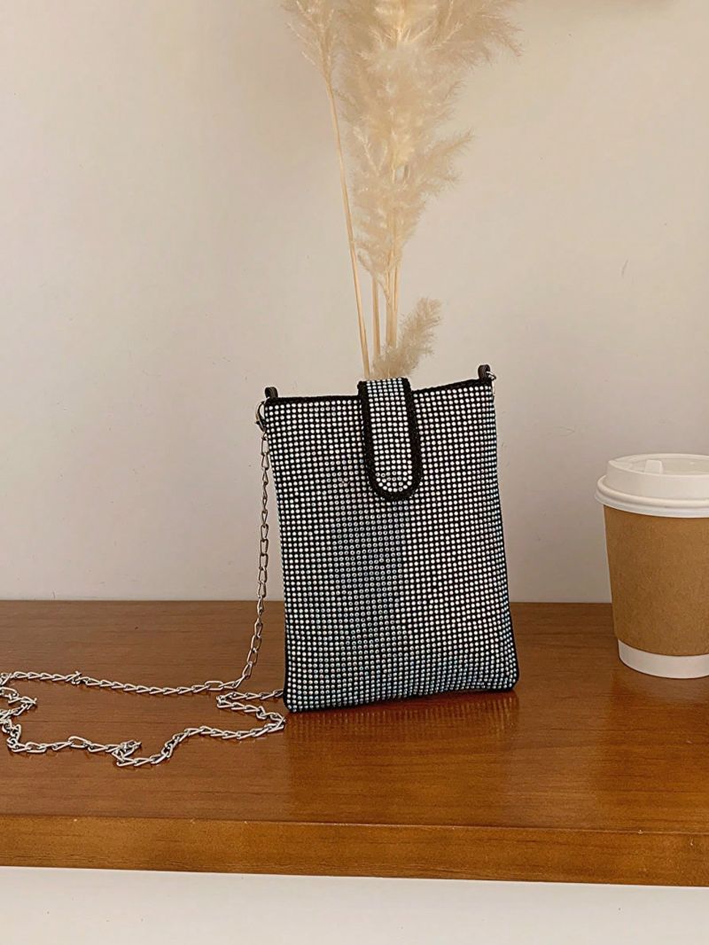 Rhinestone Decor Square Bag Mini