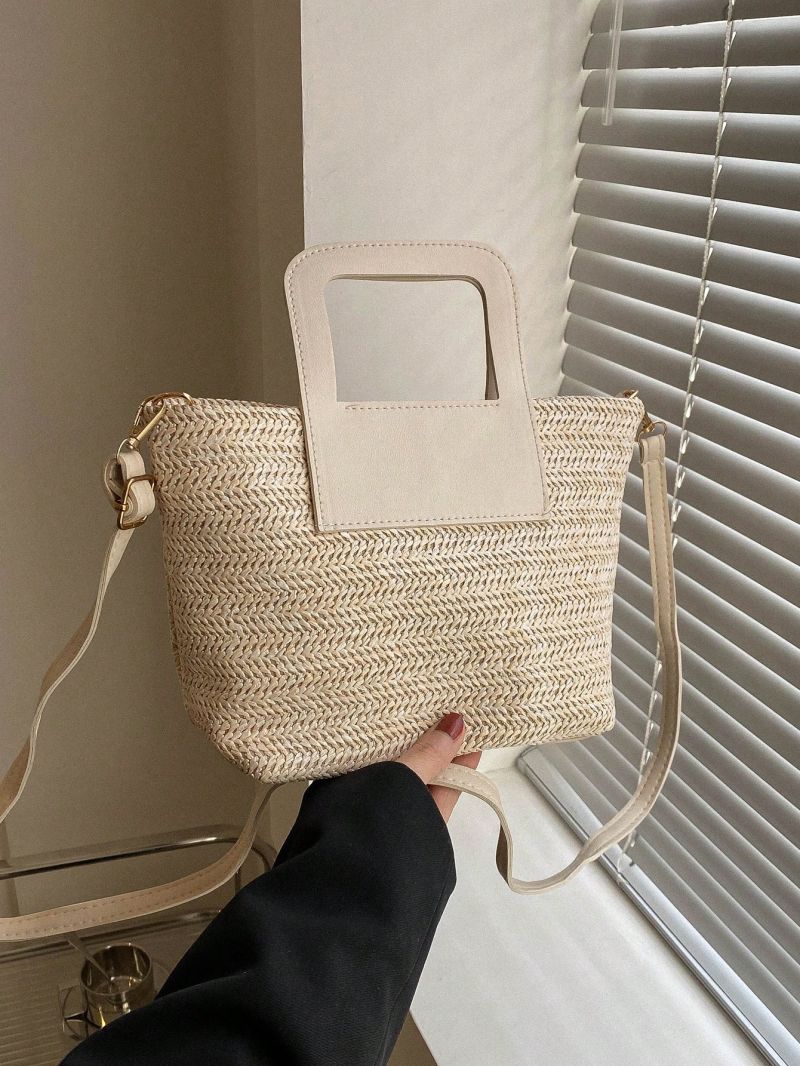 Mini Straw Bag Double Handle Vacation