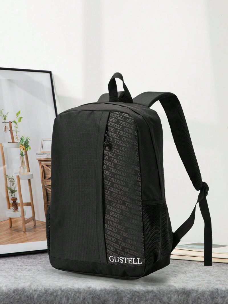 Medium Laptop Backpack Letter Pattern Waterproof