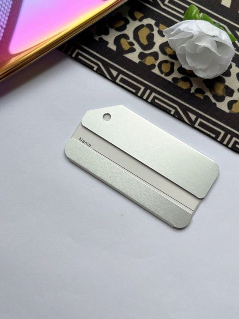 Silver Luggage Tag Name Tag Suitcase Address Label Holder Travel Accessories