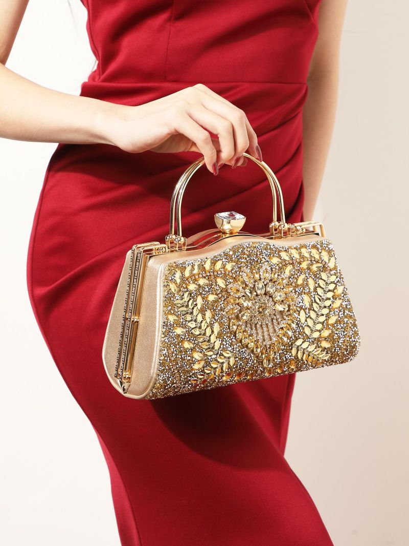 Chain Box Bag Rhinestone Decor Glamorous
