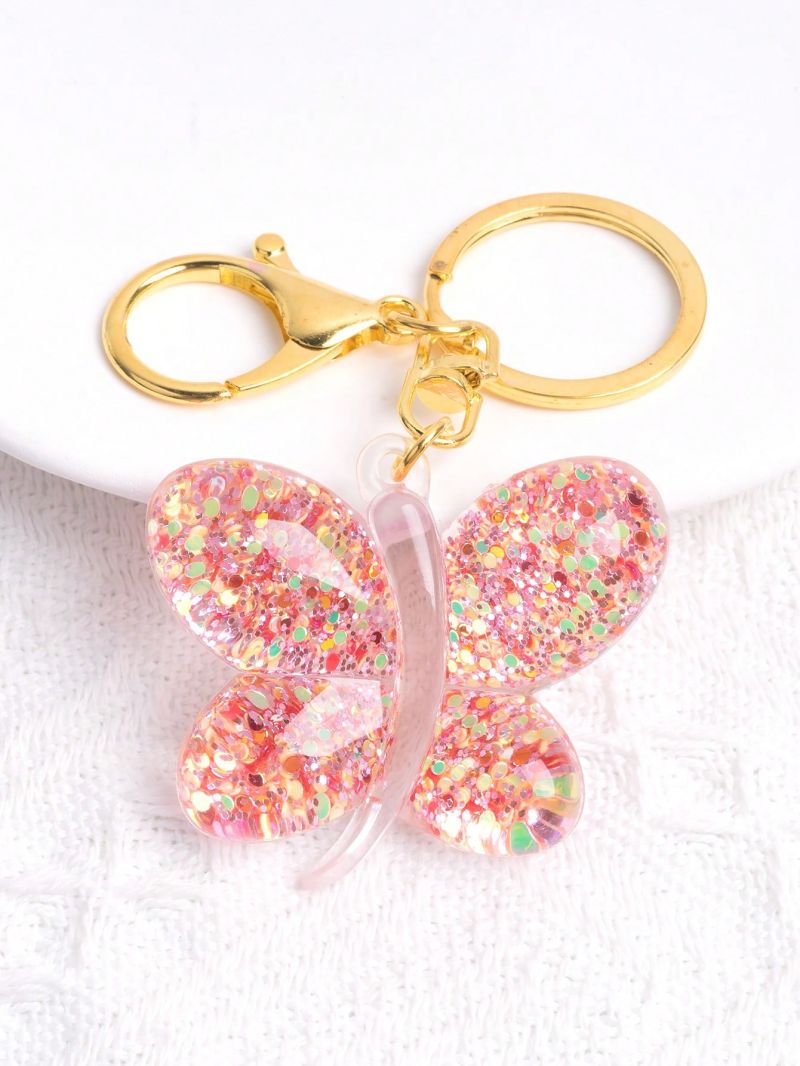 Butterfly Design Bag Charm Sequin Decor