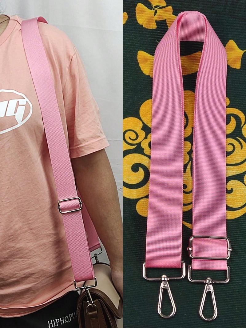 Minimalist Bag Strap Pink Adjustable