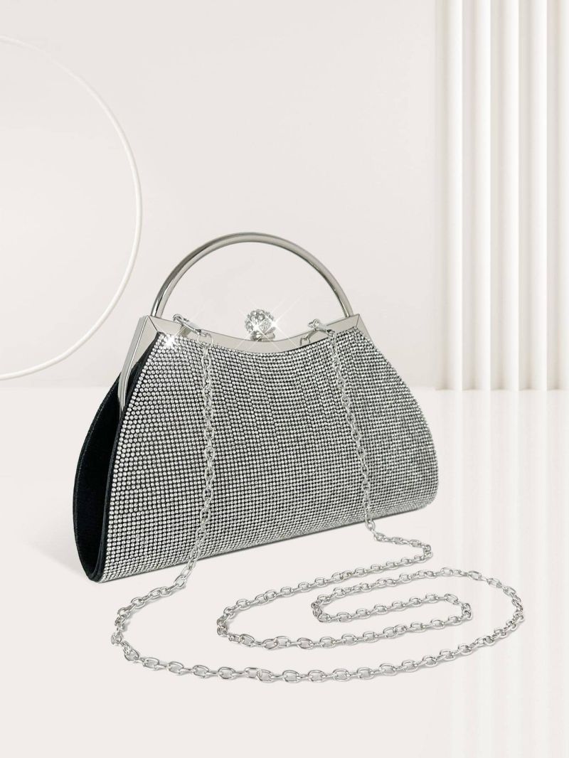 Small Glitter Evening Bag Rhinestone Decor