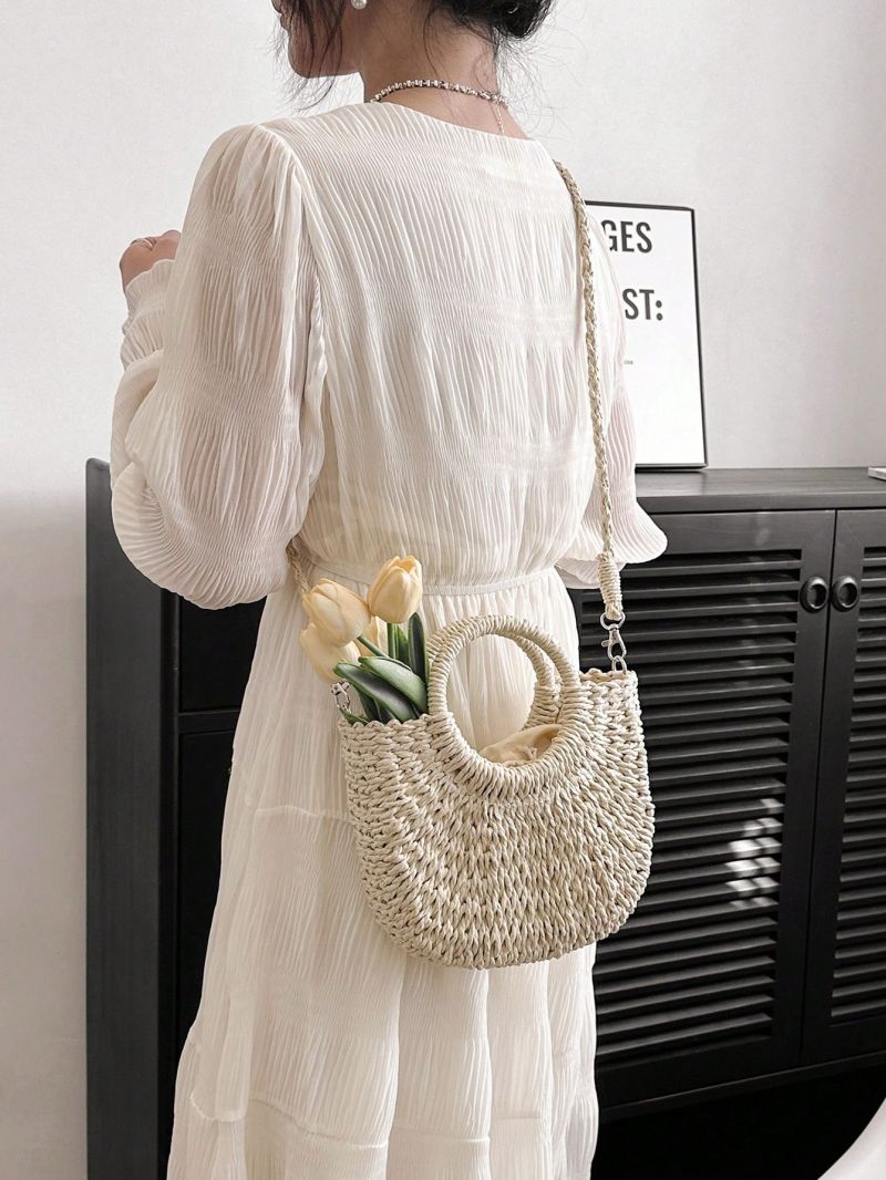 Medium Straw Bag Double Handle