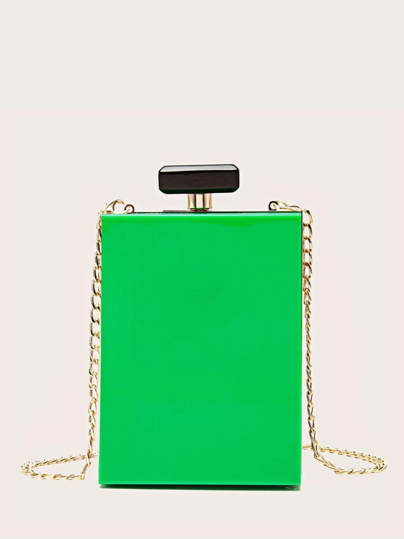 Mini Box Bag Color Block Chain PMMA