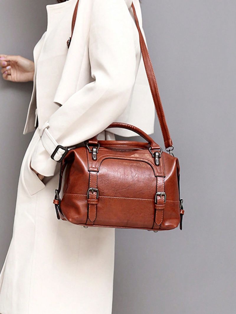 Vintage Square Bag Zipper PU