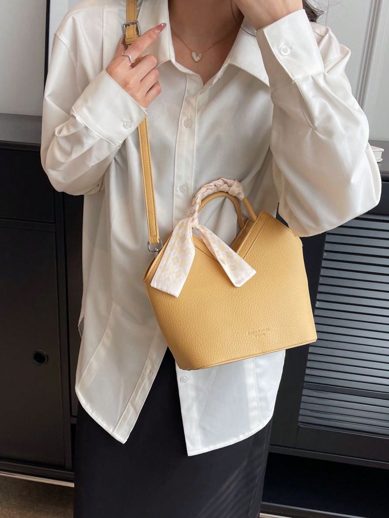 Twilly Scarf Decor Novelty Bag PU Litchi Embossed